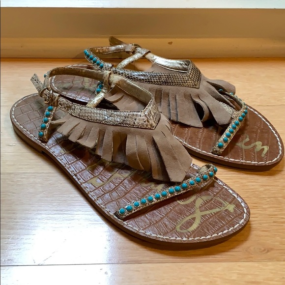 Sam Edelman sandals with fringe detail Size 7 - Picture 1 of 2